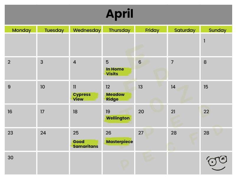Mobile Schedule for April